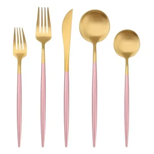 Pink gold cutlery