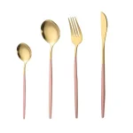 pink and gold cutlery