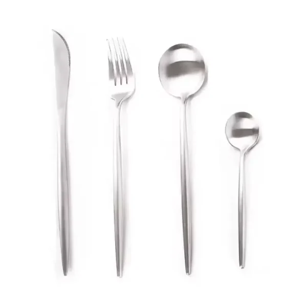 white silver cutlery