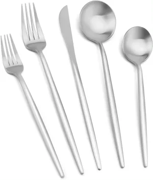 Silver white cutlery