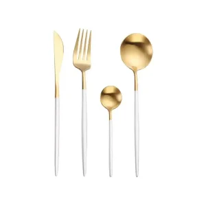 white gold cutlery