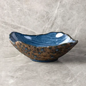 Irregular blue bowl plate